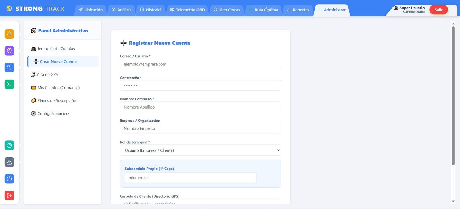 Crear Nueva Cuenta