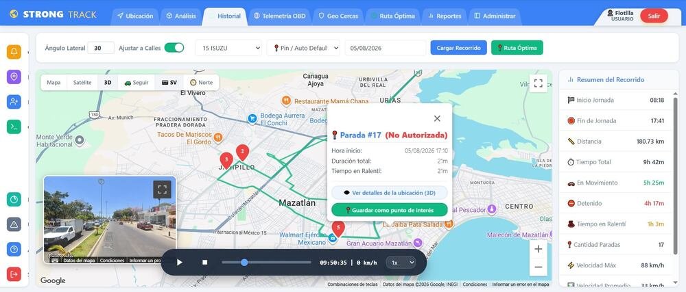 Historial (Recorridos)